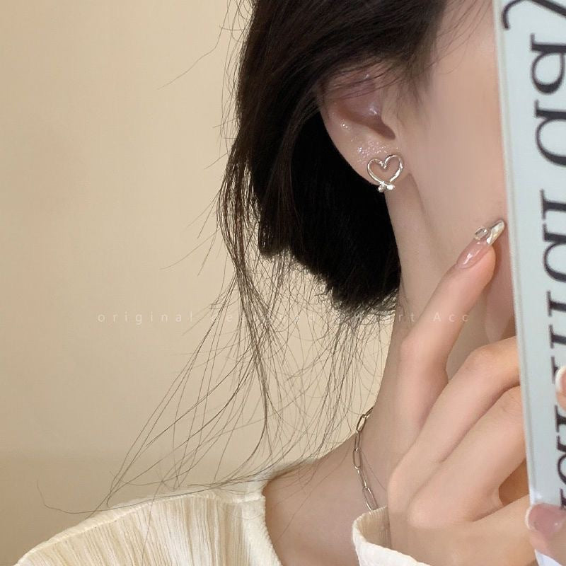Wholesale Heart ear clip earrings for non-pierced ears